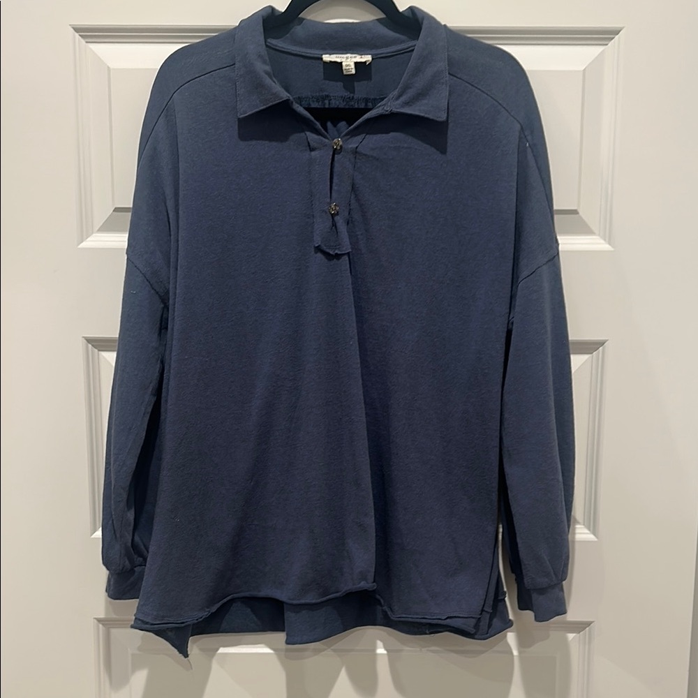 Umgee Navy Blue Long Sleeve Top